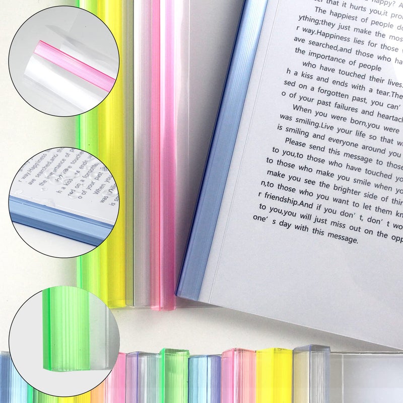 Ysenchan 10 Pack Clear Report Covers A4 Size with Sliding Bars, 15mm Presentation File folders Binder, 130 Sheet Capacity, 5 Assorted Colors - Image 5